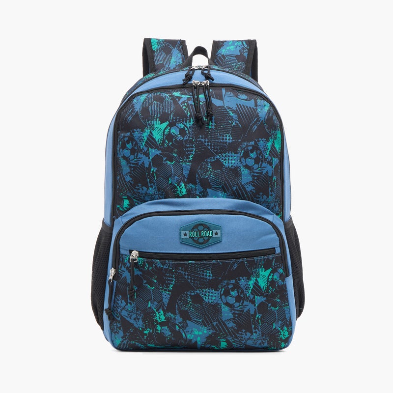 Roll road Backpack - Soccer - 18Inch - 2Cmprt - Printed (Polyester) Blue \ 33X46X17Cm - Image 1